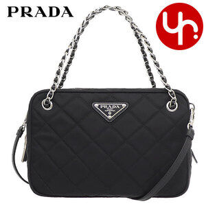 Prada Tessuto Quilted Nylon Shoulder Bag Nero Black Chain Crossbody